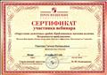 Сертификат участника вебинара Сертификат участника вебинара